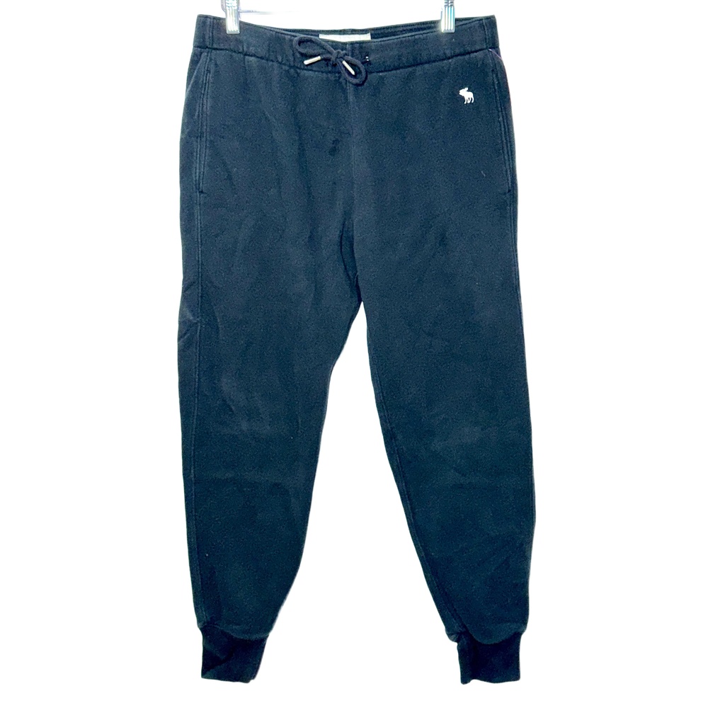 Abercrombie & Fitch Soft AF Fleece Black Cotton Cuffed Sweatpants Joggers Size M